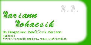 mariann mohacsik business card